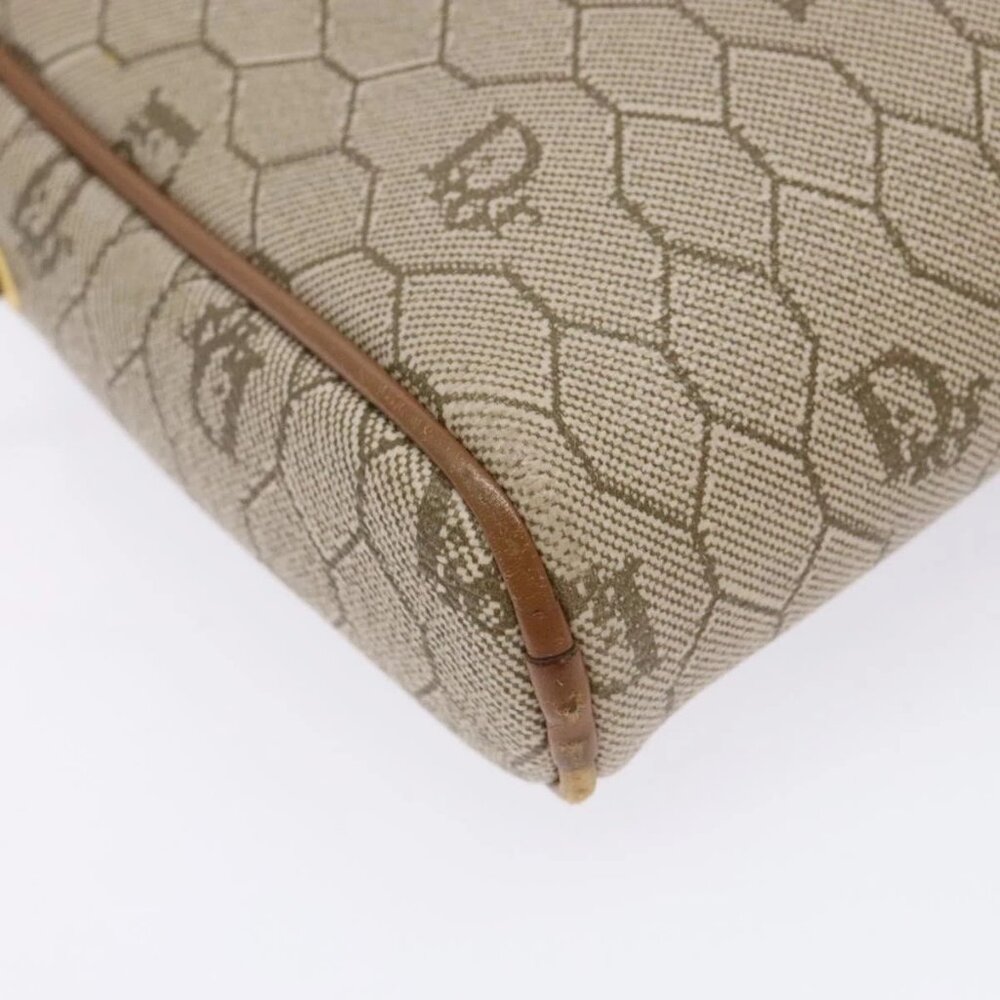 Christian Dior Honeycomb Canvas Shoulder Bag PVC Beige Gold Auth BA5167 - Picture 7 of 16
